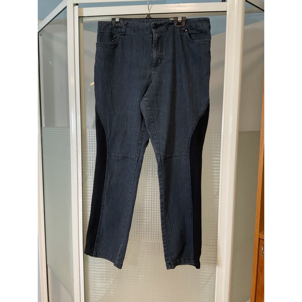 Lindor Petite Jeans Womens 10P Dark Wash Excellent Tuxedo Side Stripe Denim